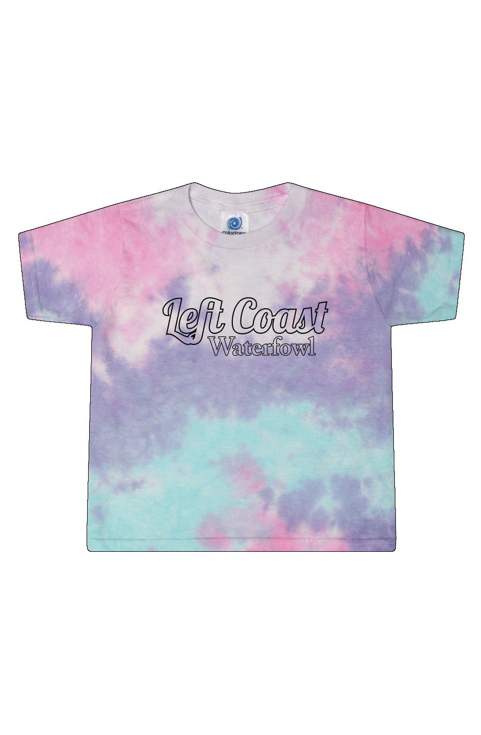 LCW Script Tie-Dye Cotton Candy Ladies' Cropped T-Shirt