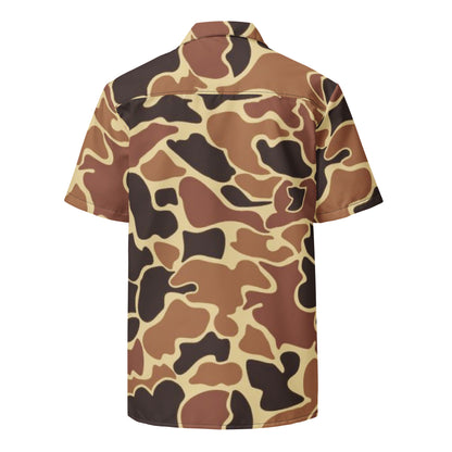 Brown Old School Camo relaxed button shirt