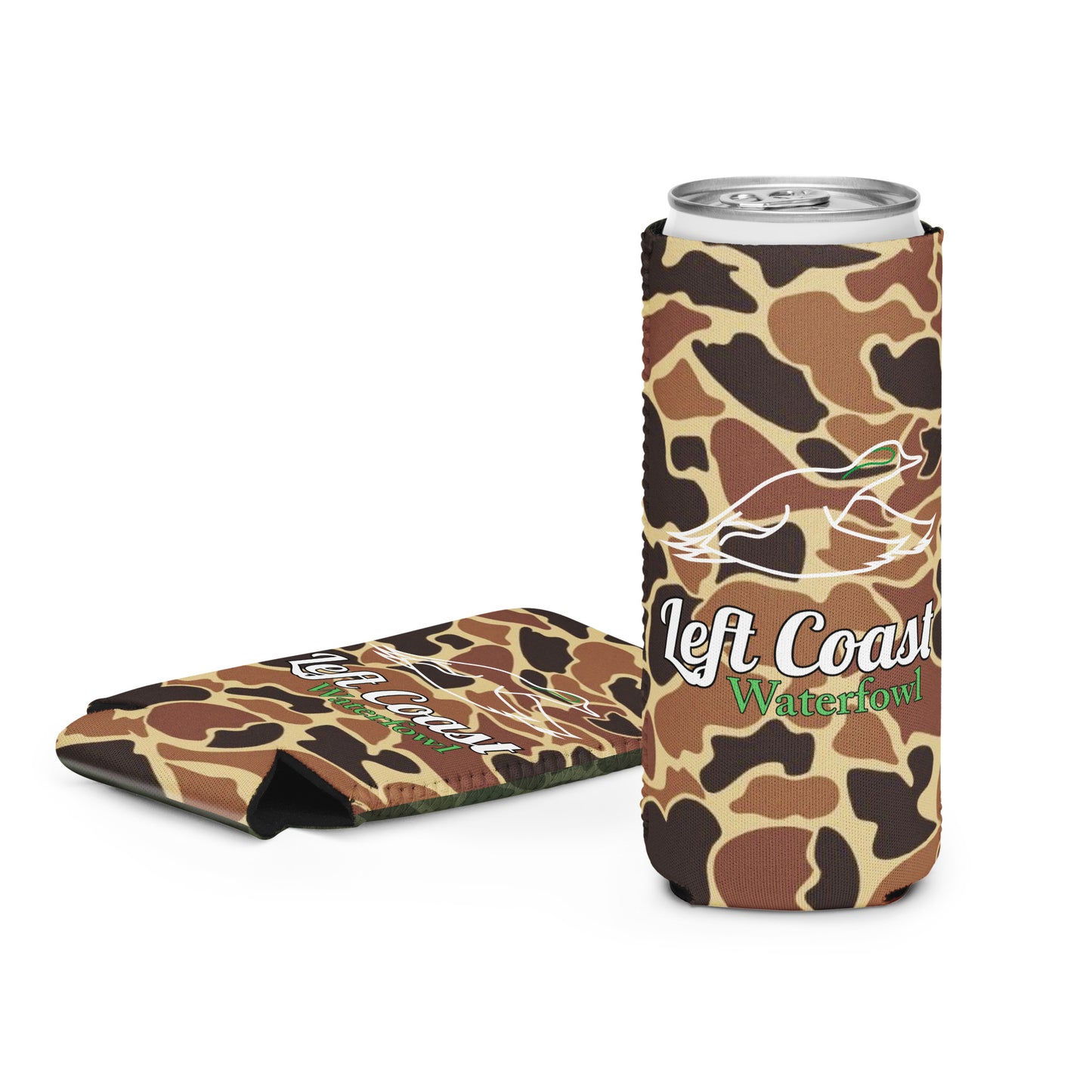 Double Sided Old School Camo Can Coolers (beer can and slim can sizes)