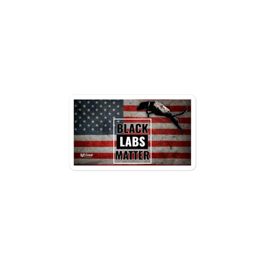Black Labs Matter American Flag Sticker