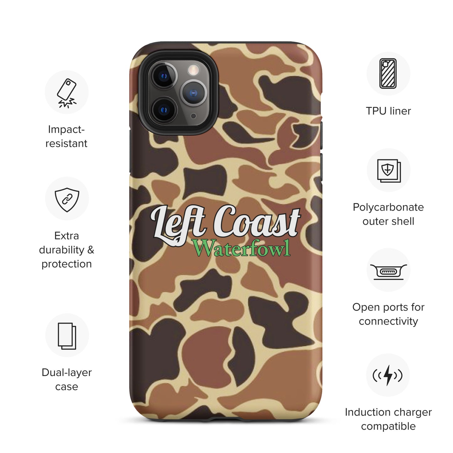 Brown Old School Duck Camo Tough Case for iPhone®