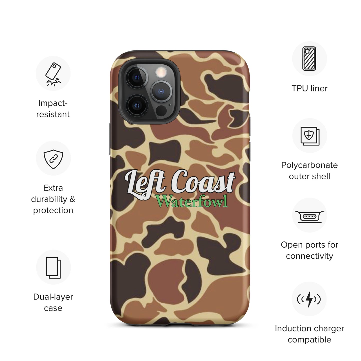 Brown Old School Duck Camo Tough Case for iPhone®