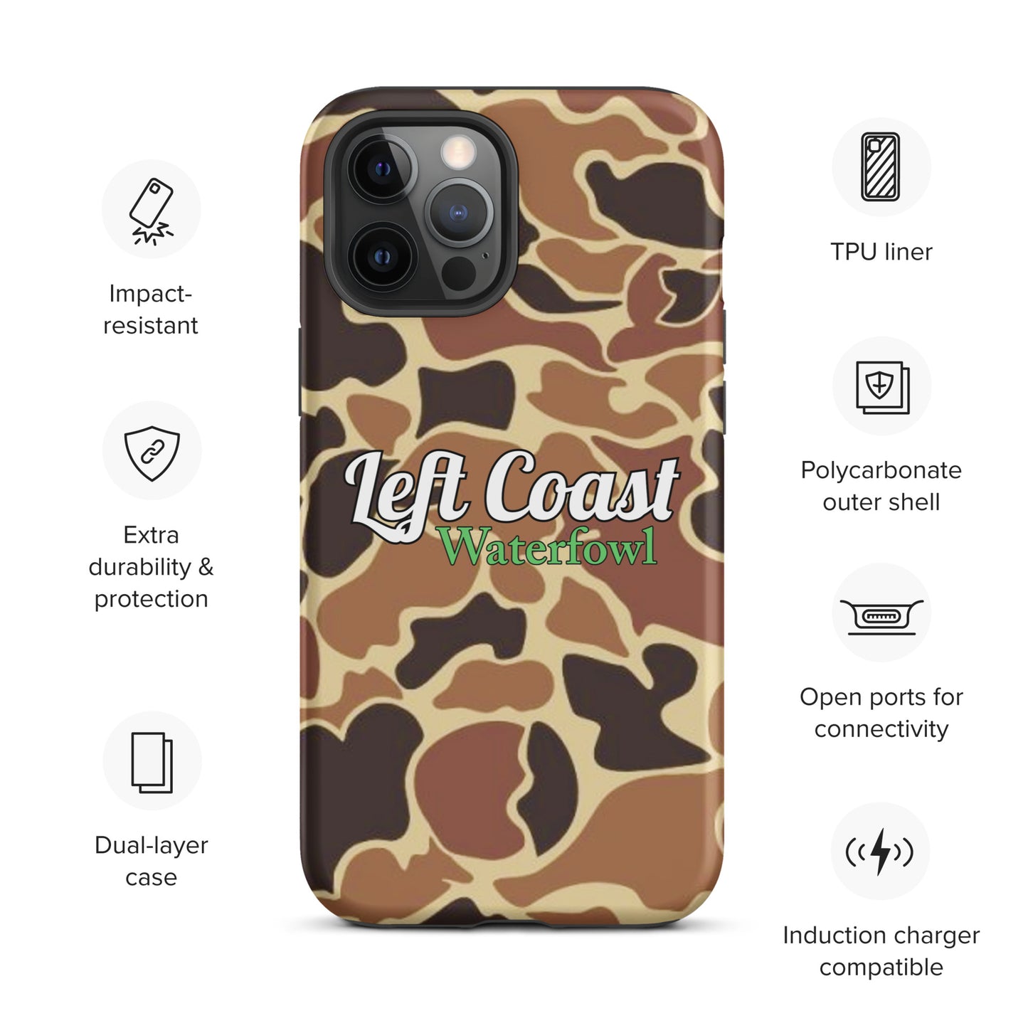 Brown Old School Duck Camo Tough Case for iPhone®