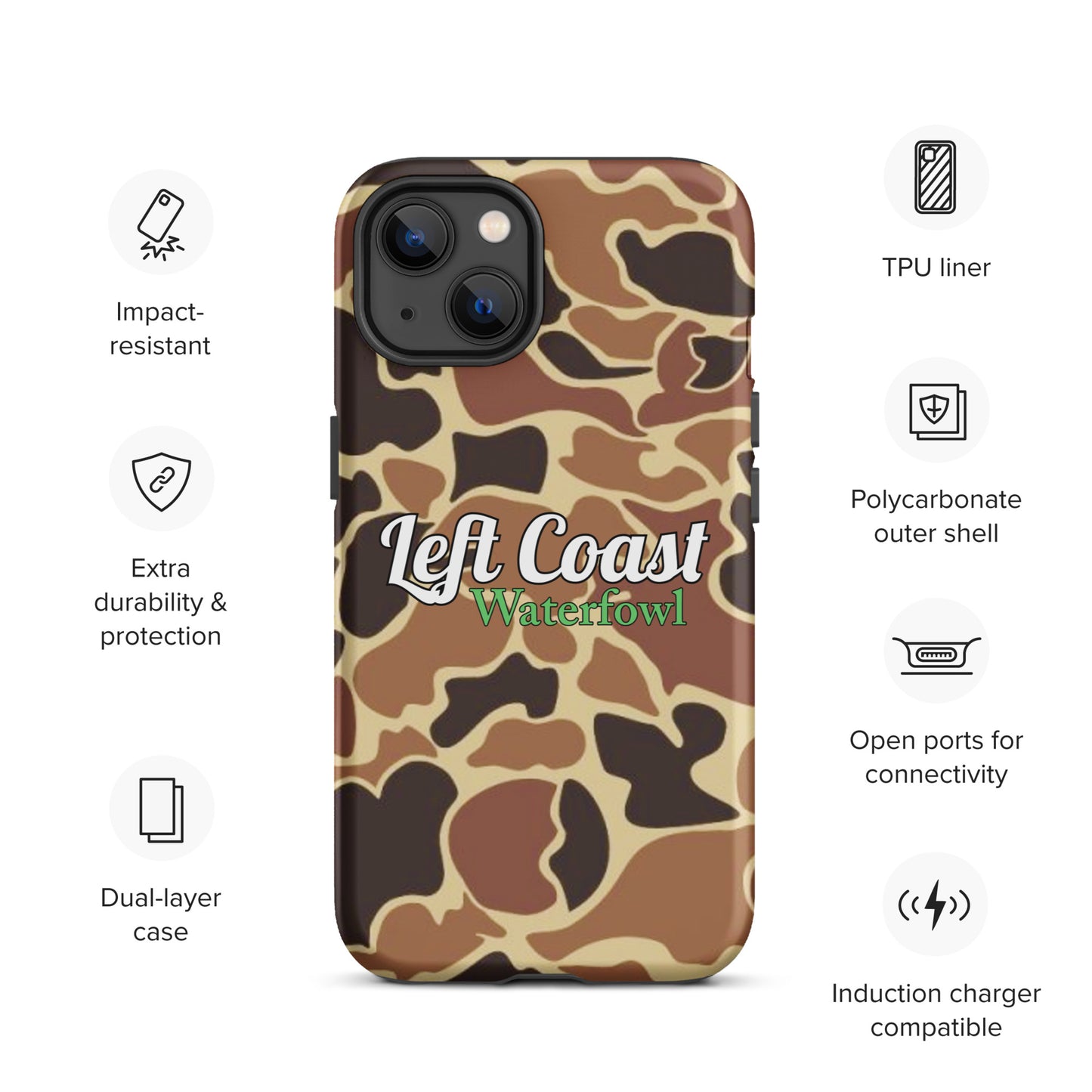 Brown Old School Duck Camo Tough Case for iPhone®